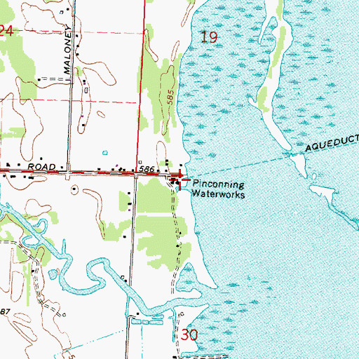 Topographic Map of Pinconning Waterworks, MI