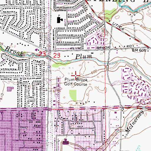Topographic Map of Plum Brook Golf Course, MI