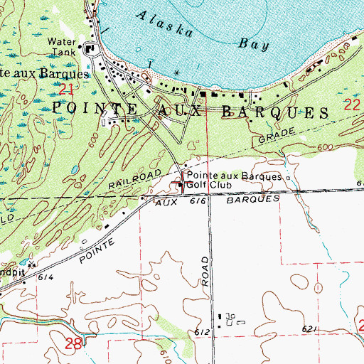 Topographic Map of Pointe aux Barques Golf Club, MI
