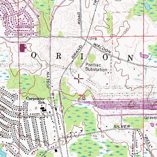 Topographic Map of Pontiac Substation, MI