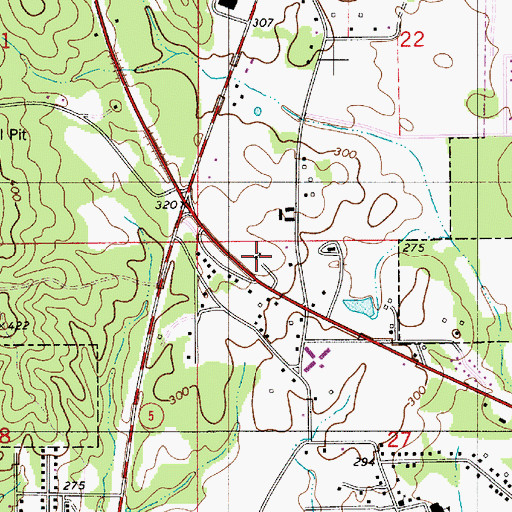 Topographic Map of Brent Presbyterian Church, AL