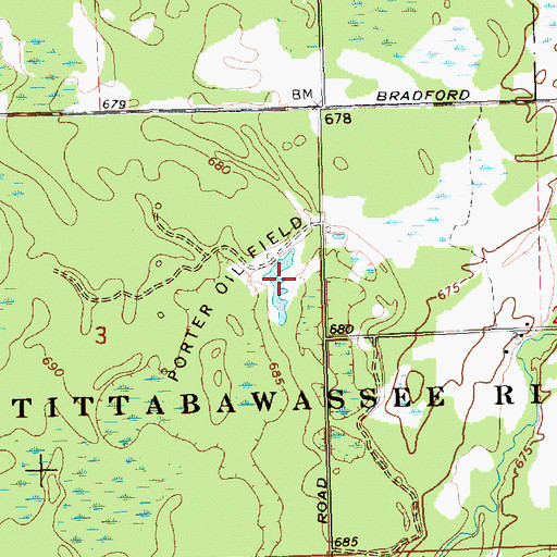Topographic Map of Porter Oil Field, MI