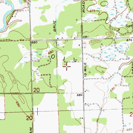 Topographic Map of Porter Oil Field, MI