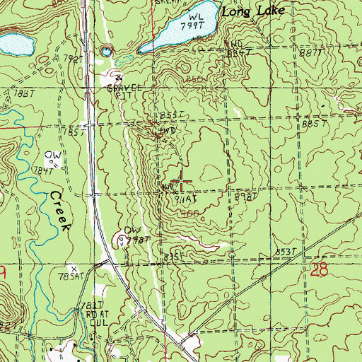 Topographic Map of Presque Isle North Lookout Tower, MI