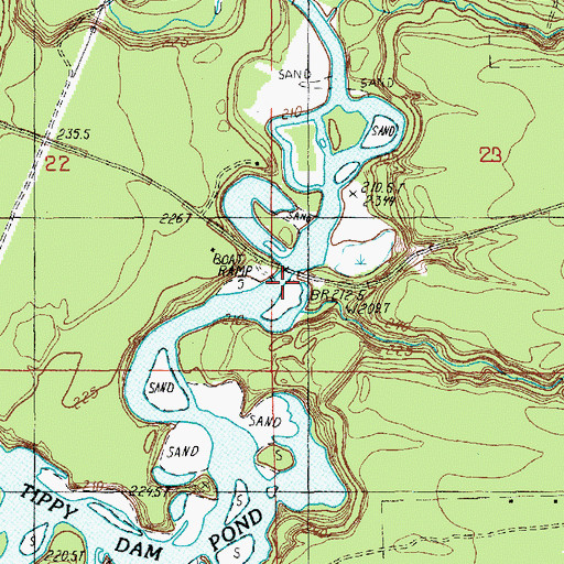 Topographic Map of Red Bridge, MI