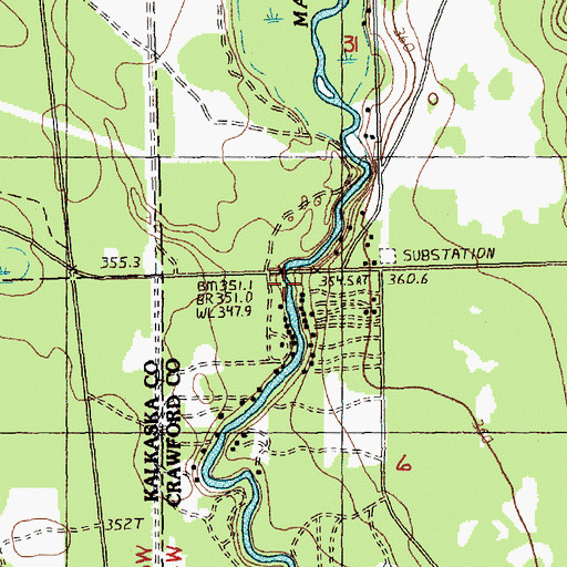 Topographic Map of Red Bridge, MI