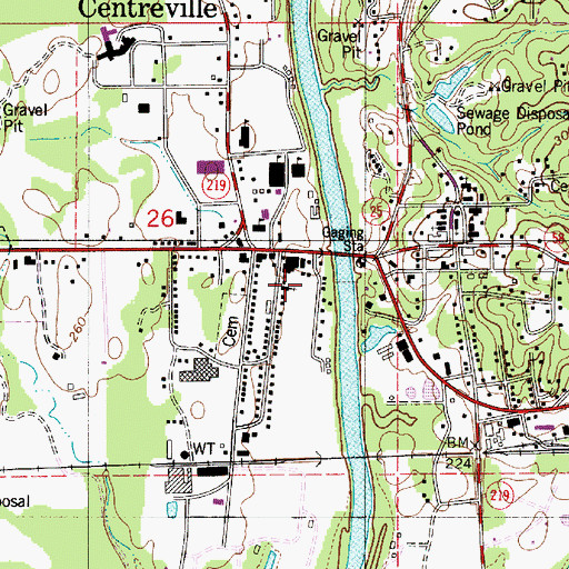 Topographic Map of Four Points Baptist Church, AL