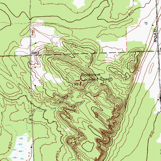 Topographic Map of Rockview Lookout Tower, MI