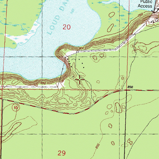 Topographic Map of Rollways Lookout Tower, MI