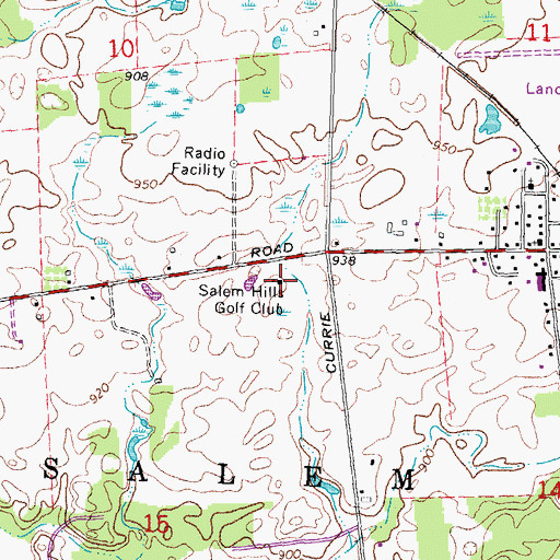 Topographic Map of Salem Hills Golf Club, MI