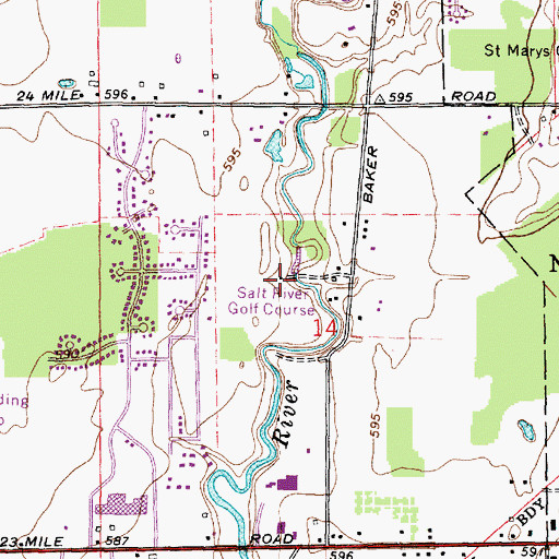 Topographic Map of Salt River Golf Course, MI