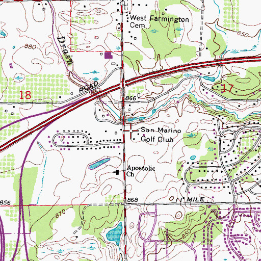 Topographic Map of San Marino Golf Club, MI
