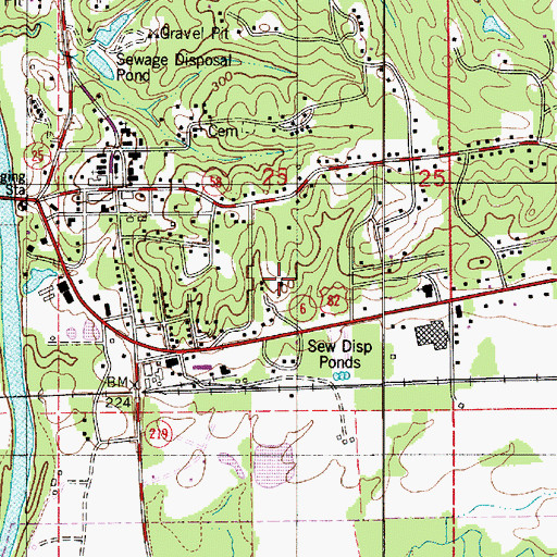 Topographic Map of Calvary Baptist Church, AL