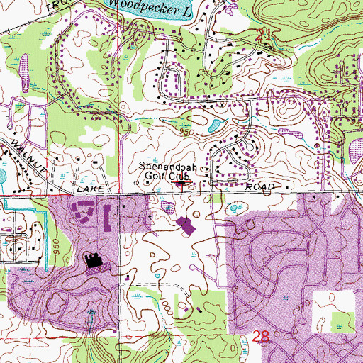 Topographic Map of Shenandoah Golf Club, MI