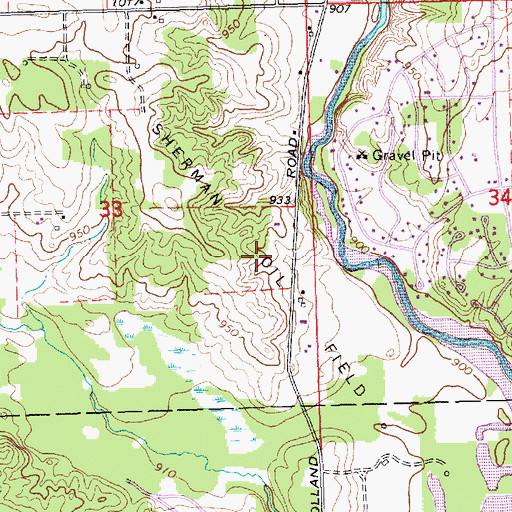 Topographic Map of Sherman Oil Field, MI