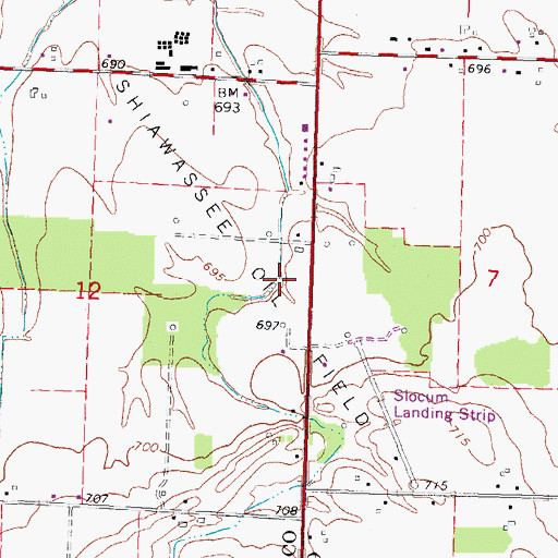 Topographic Map of Shiawassee Oil Field, MI