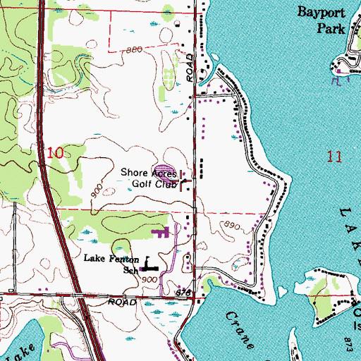 Topographic Map of Fenton Farms Golf Club, MI