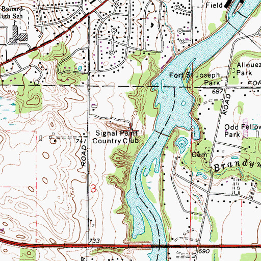 Topographic Map of Signal Point Country Club, MI