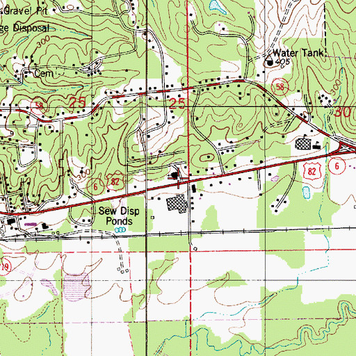 Topographic Map of Southern Methodist Church, AL