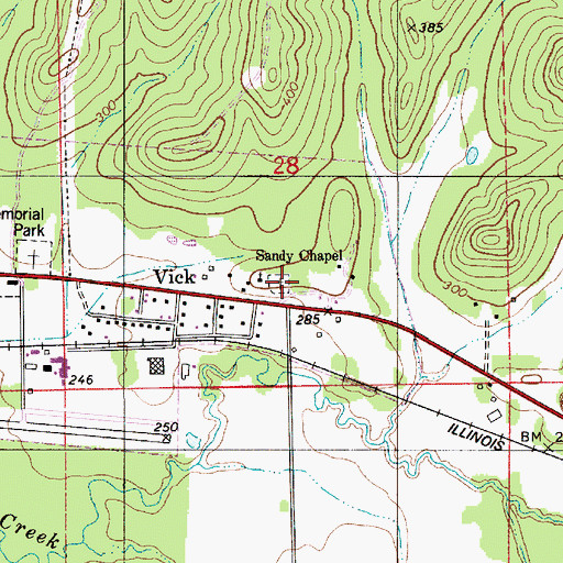 Topographic Map of Sandy Chapel Cemetery, AL