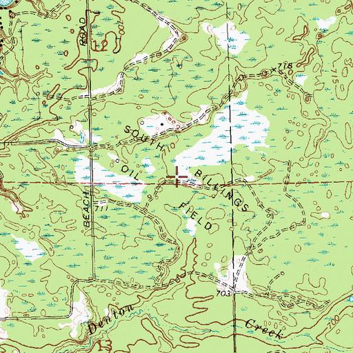 Topographic Map of South Billings Oil Field, MI