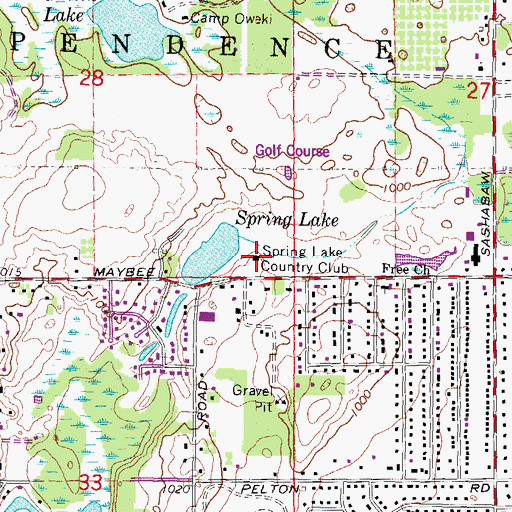 Topographic Map of Spring Lake Country Club, MI