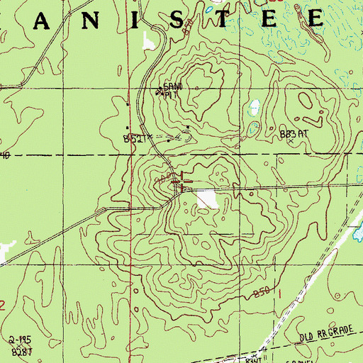 Topographic Map of Star Lake Lookout Tower, MI