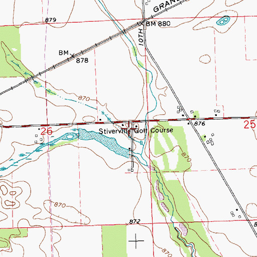 Topographic Map of Olde Mill Golf Club, MI