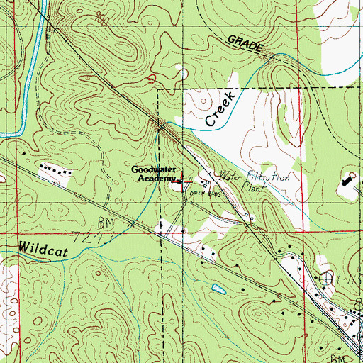 Topographic Map of Goodwater Academy, AL