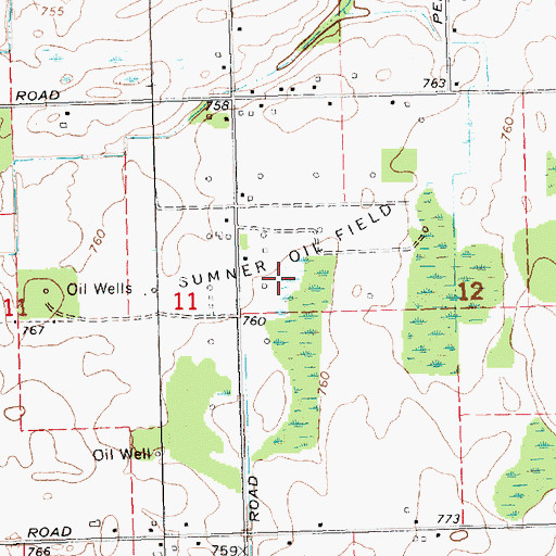 Topographic Map of Sumner Oil Field, MI