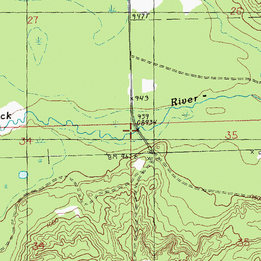 Topographic Map of Tin Shanty Bridge, MI