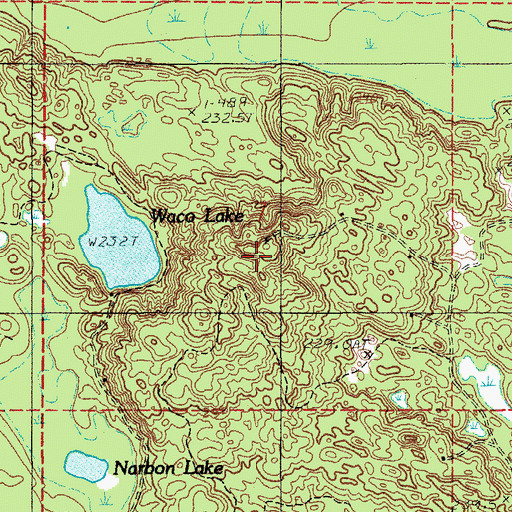 Topographic Map of Waco Lookout Tower, MI