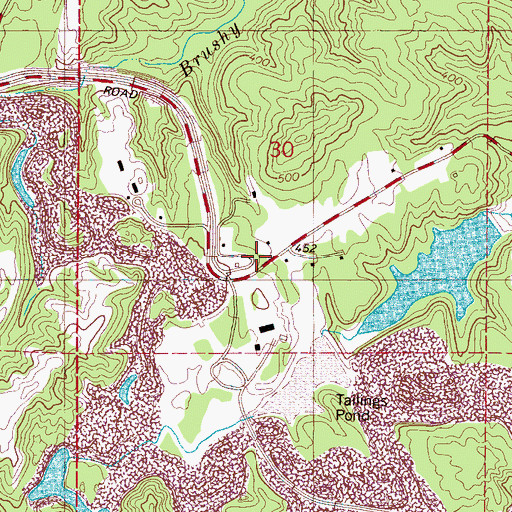 Topographic Map of Bible Church, AL