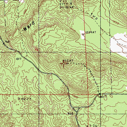 Topographic Map of Ward Hill Lookout Tower, MI