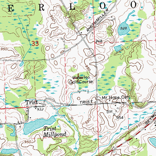 Topographic Map of Waterloo Golf Course, MI