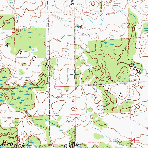 Topographic Map of West Branch Oil Field, MI