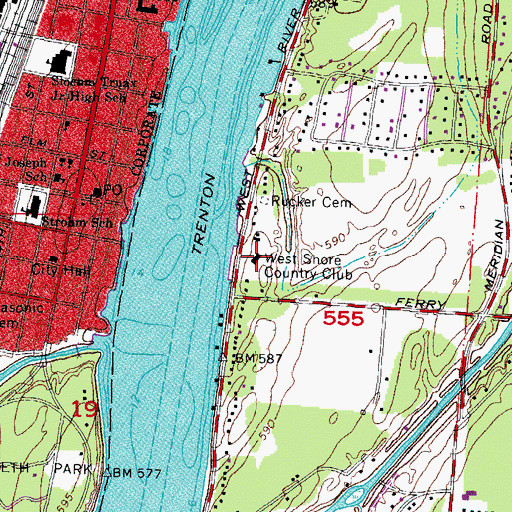 Topographic Map of West Shore Country Club, MI