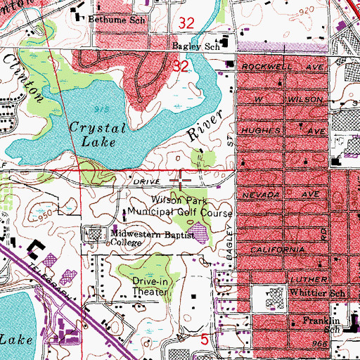 Topographic Map of Pontiac Municipal Golf Course, MI