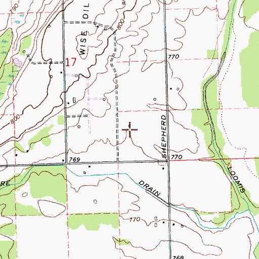 Topographic Map of Wise Oil Field, MI