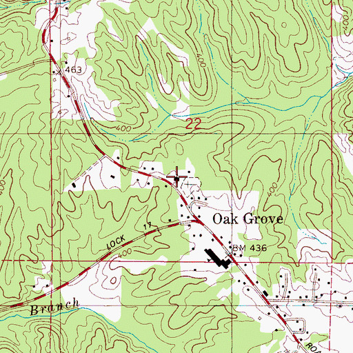 Topographic Map of Oak Grove Church, AL
