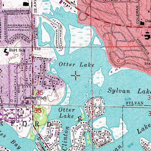 Topographic Map of Otter Lake, MI