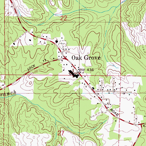 Topographic Map of Oak Grove School, AL