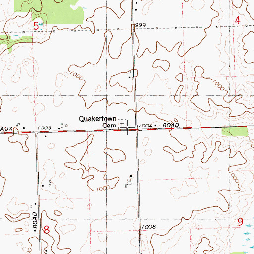 Topographic Map of Quaker School, MI