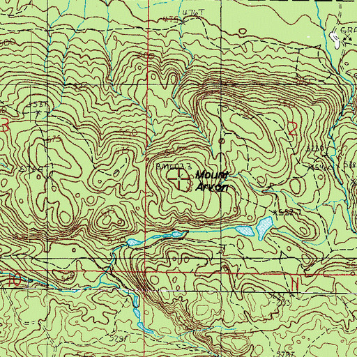 Topographic Map of Mount Arvon, MI