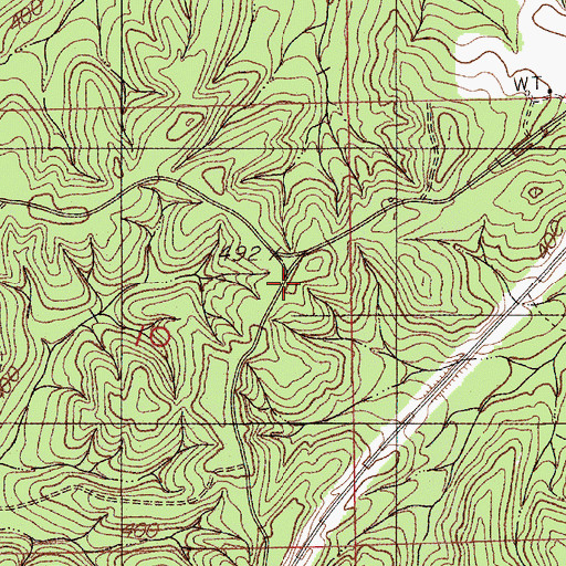 Topographic Map of Ball Hill School (historical), AL
