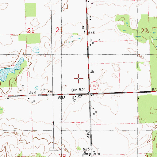 Topographic Map of Johnson Airport (historical), MI