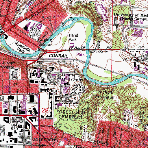 Topographic Map of Survival Flight Heliport, MI