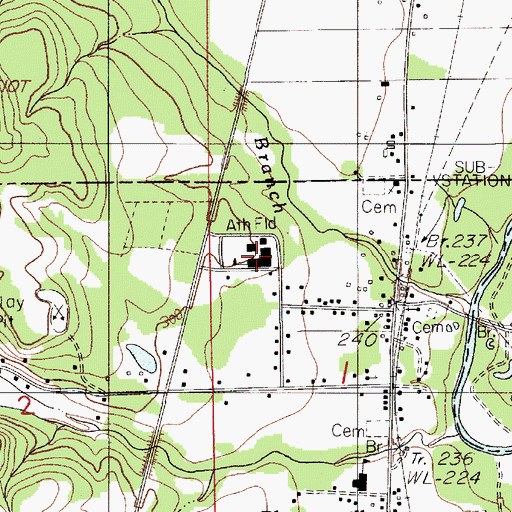Topographic Map of Dallas County High School, AL
