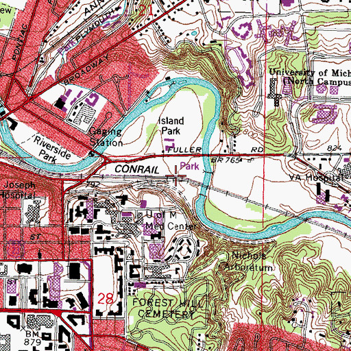 Topographic Map of UMMC Heliport, MI