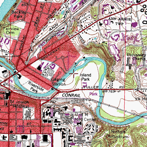 Topographic Map of Overflow Pad, MI